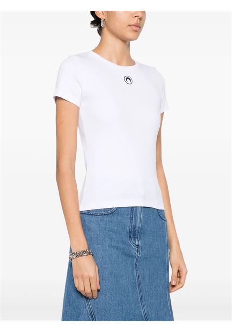 t-shirt moon logo jersey baby fit donna bianca MARINE SERRE | WTT012ACJER0008WH10